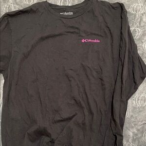 Columbia Black Tee with Pink Accent